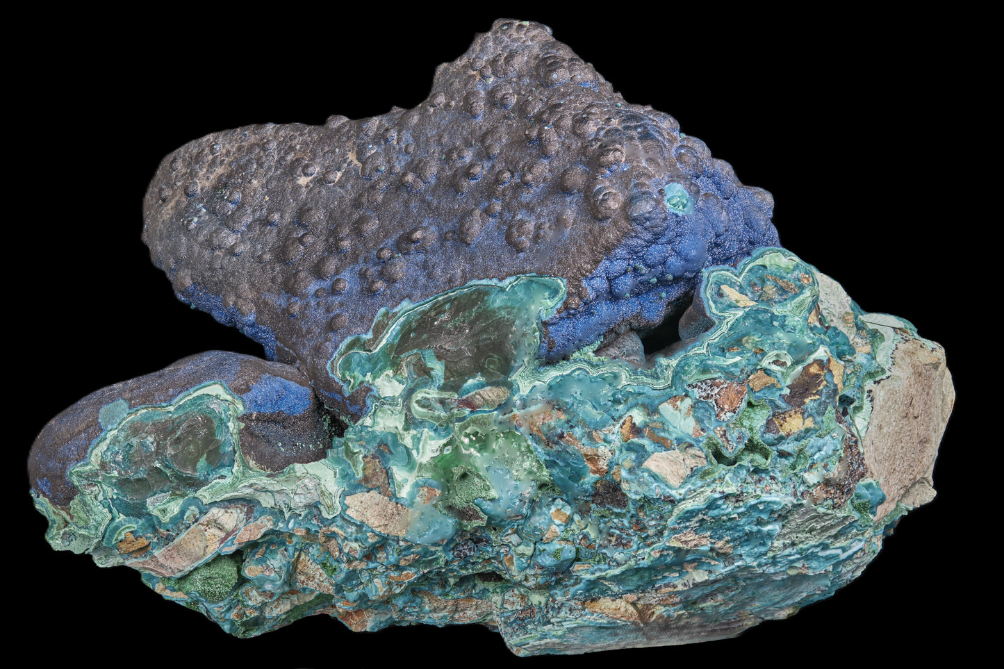 Cornetite with Gel Chrysocolla and Malachite