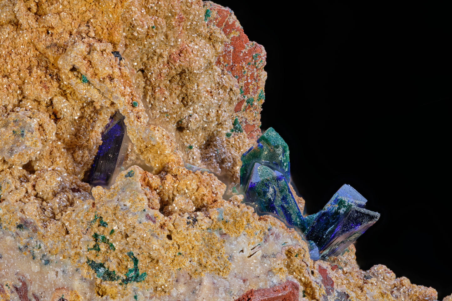 Azurite with Cerussite