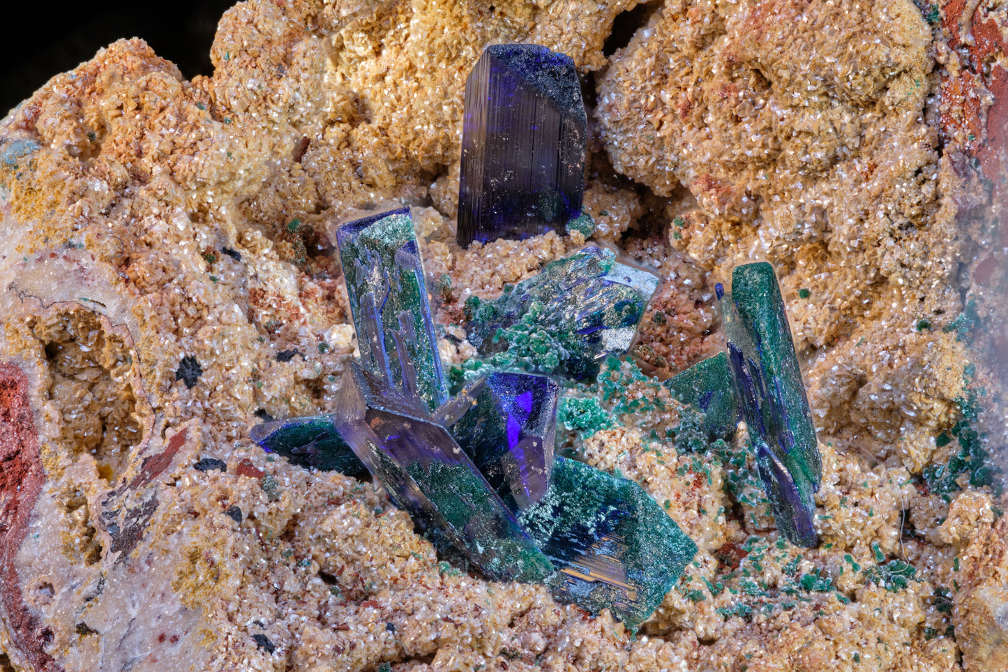 Azurite with Cerussite