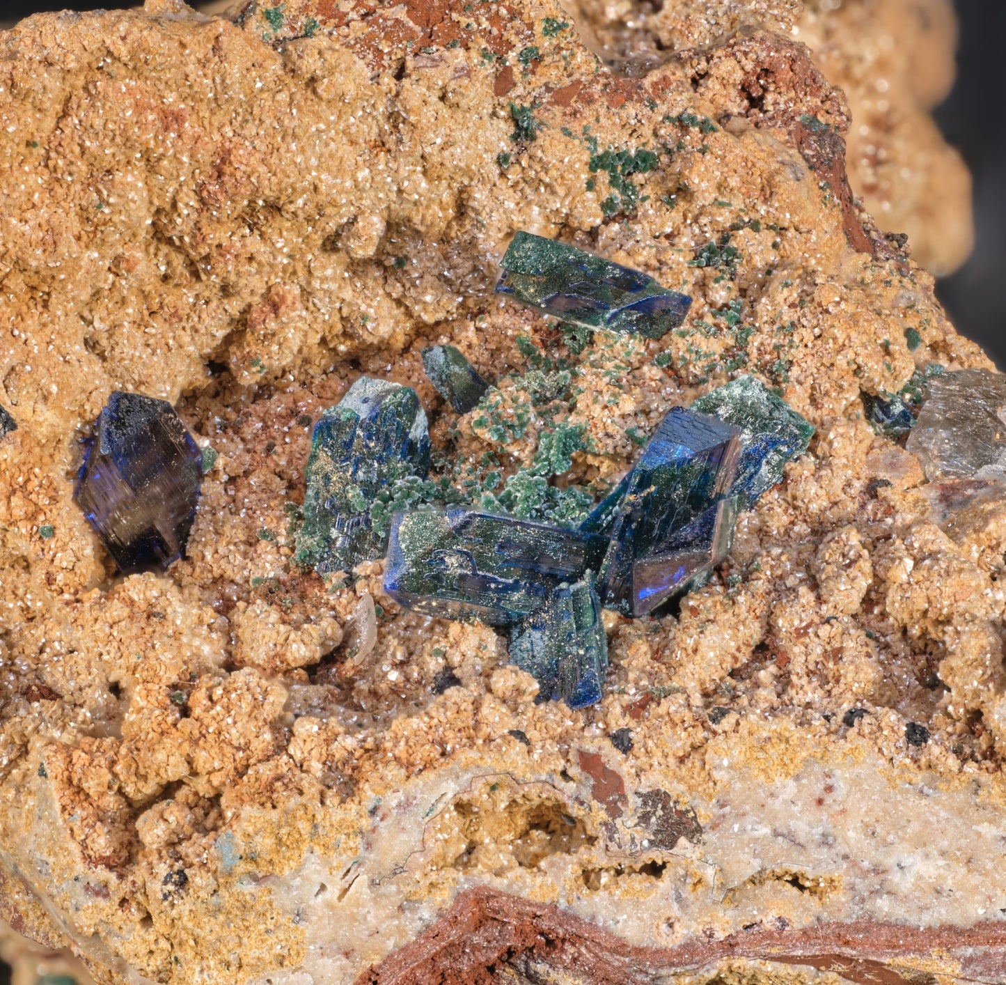 Azurite with Cerussite