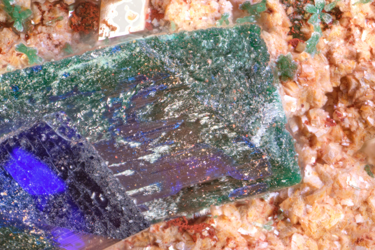 Azurite with Cerussite
