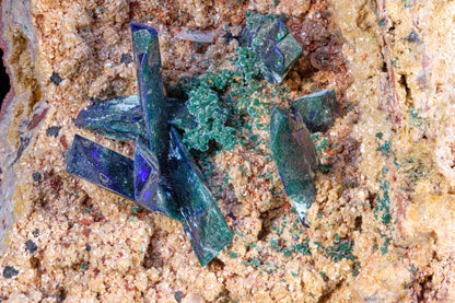 Azurite with Cerussite