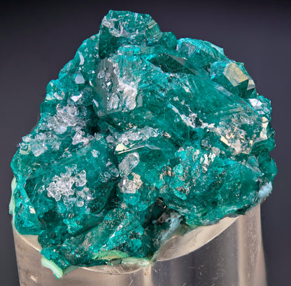 Dioptase with Plancheite and Drusy Quartz