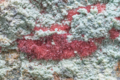Cuprite (Var: Chalcotrichite) on Chrysocolla