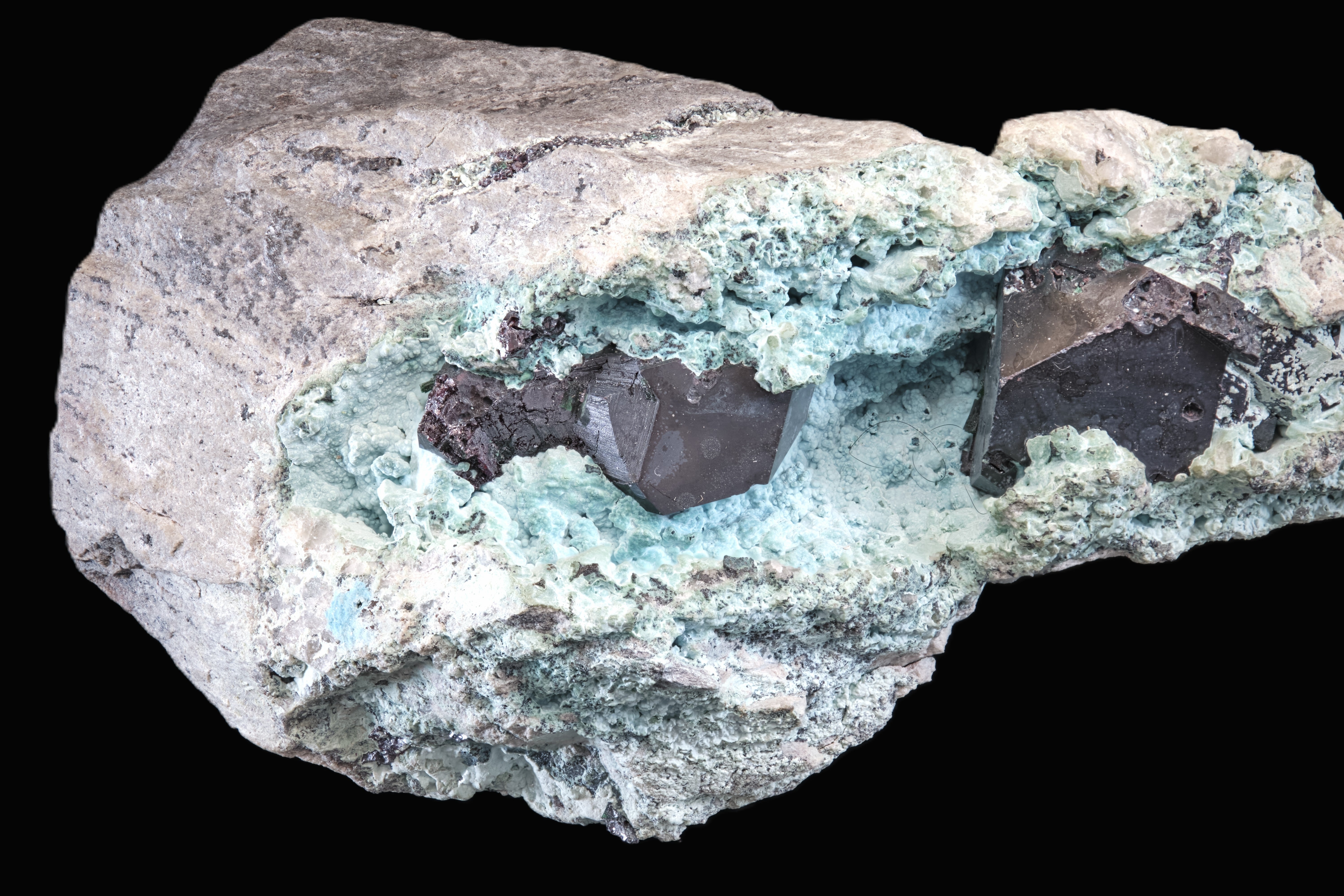 Cuprite on Chrysocolla – Roc Doc Minerals