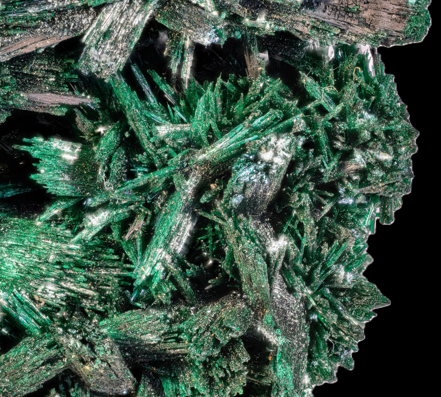 Chatoyant Malachite after Baryte