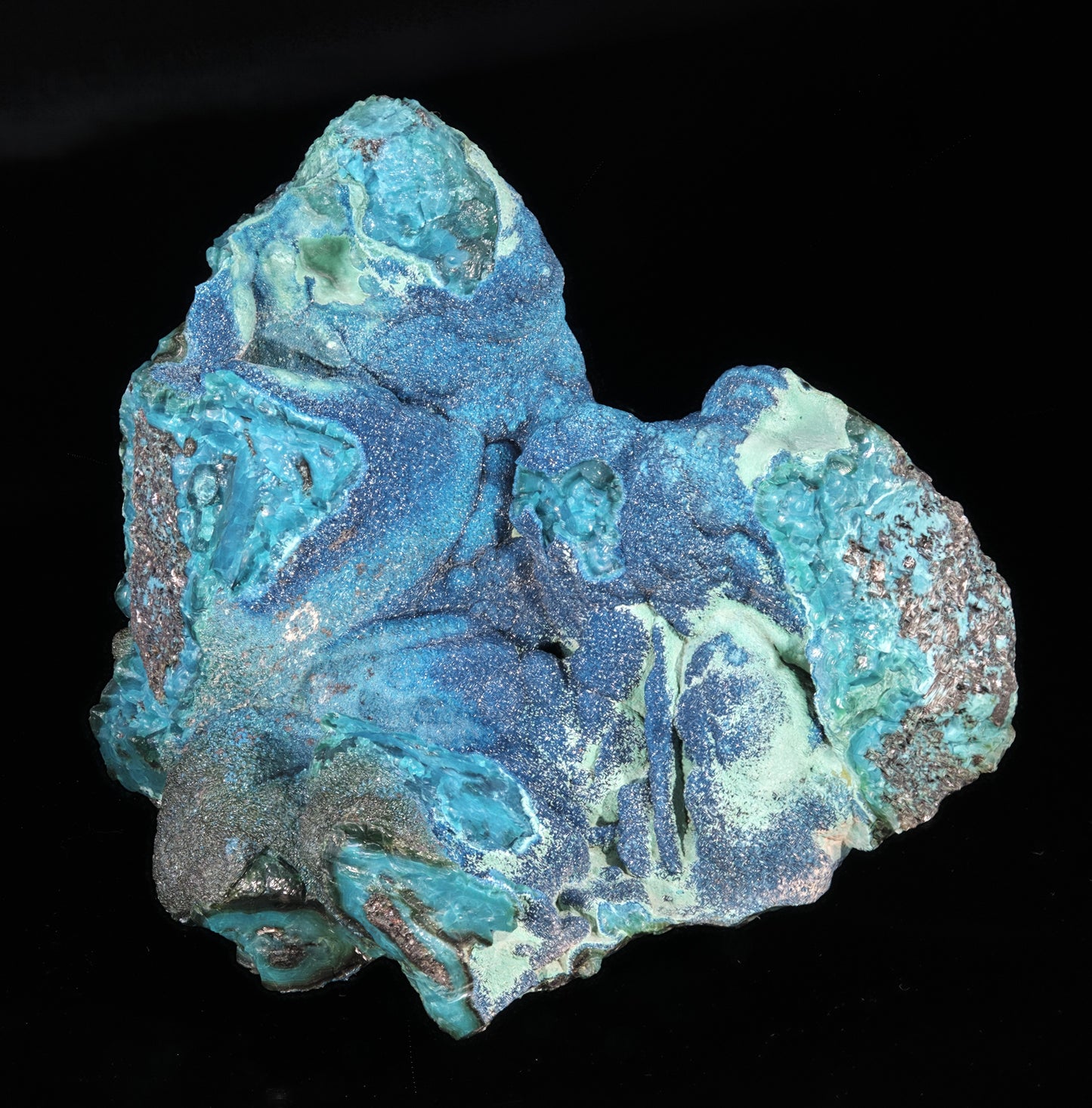 Cornetite with Chrysocolla, Pseudomalachite and Heterogenite