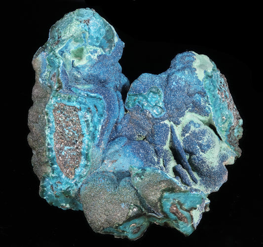 Cornetite with Chrysocolla, Pseudomalachite and Heterogenite