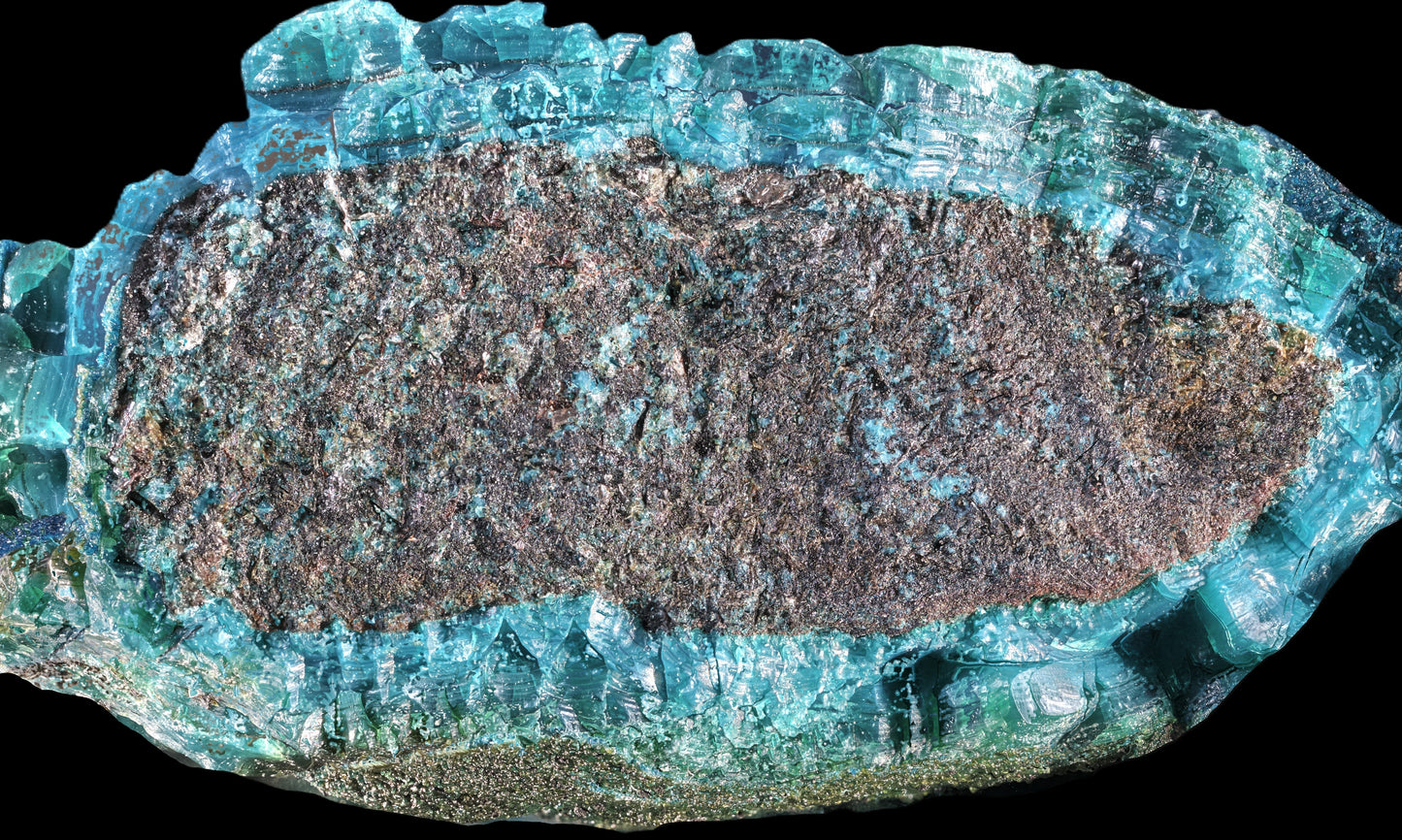 Cornetite with Chrysocolla, Pseudomalachite and Heterogenite