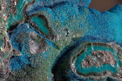 Cornetite with Chrysocolla, Pseudomalachite and Heterogenite