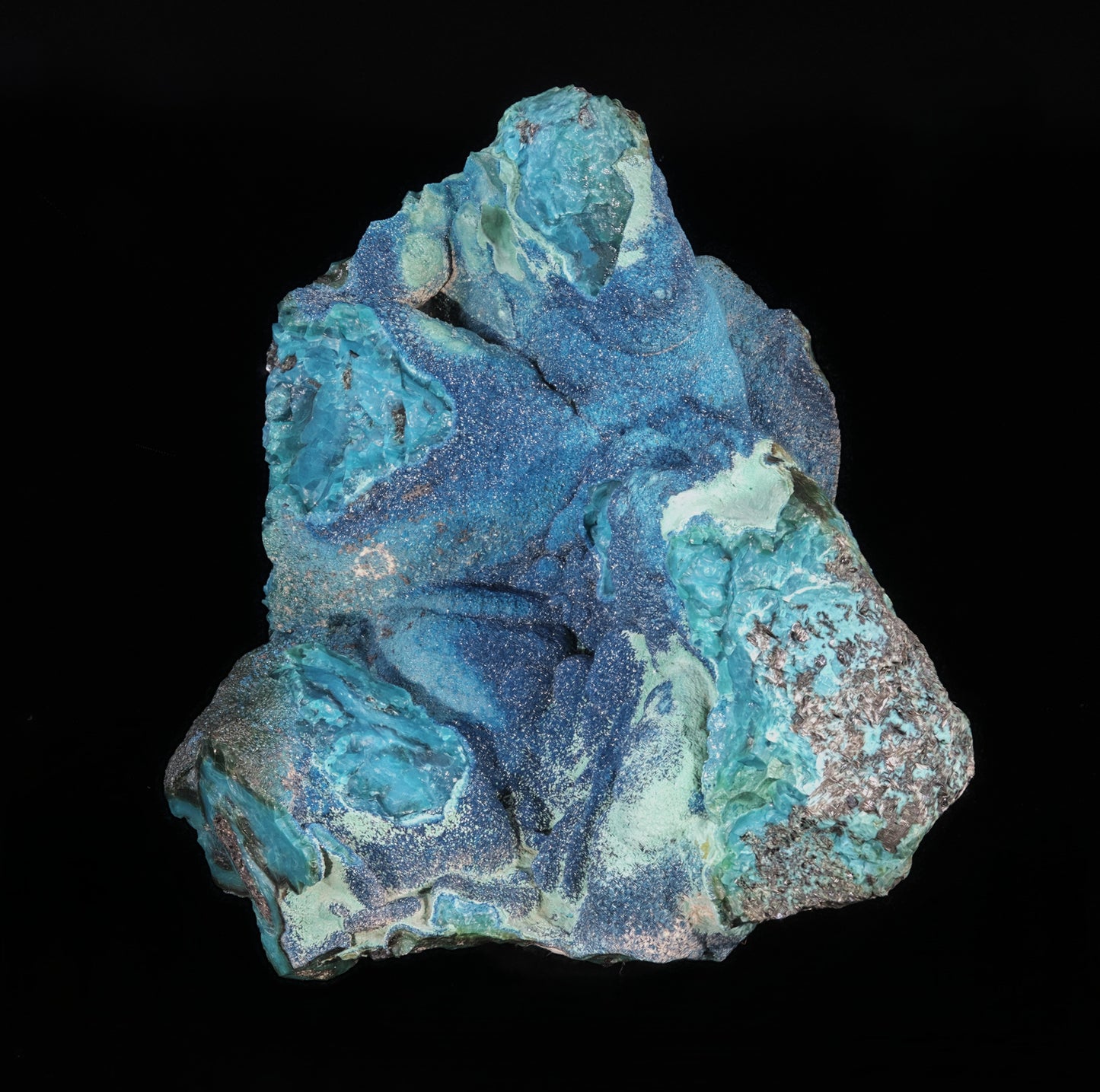 Cornetite with Chrysocolla, Pseudomalachite and Heterogenite