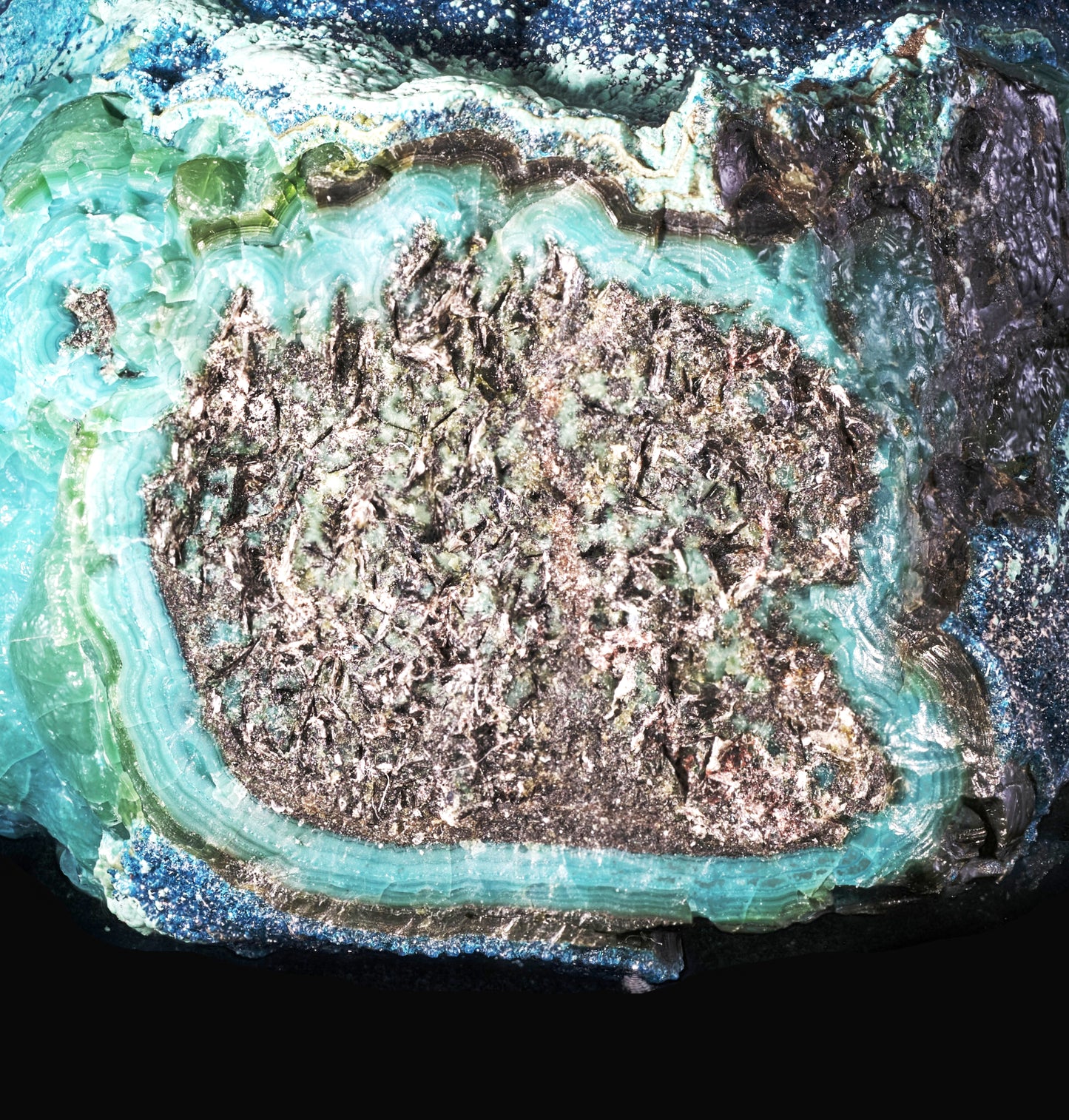 Cornetite with Gel Chrysocolla and Malachite