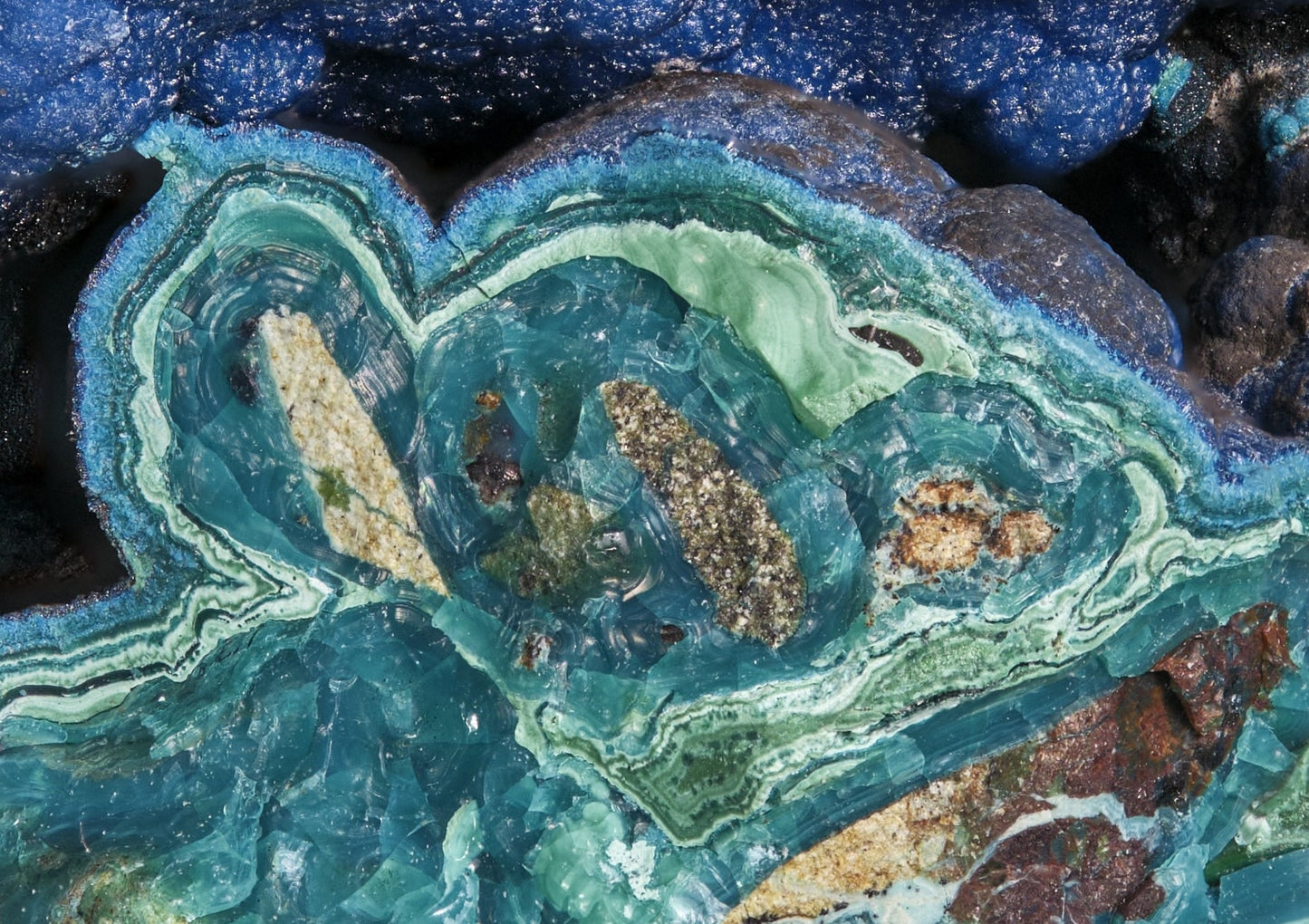 Cornetite with Gel Chrysocolla and Malachite