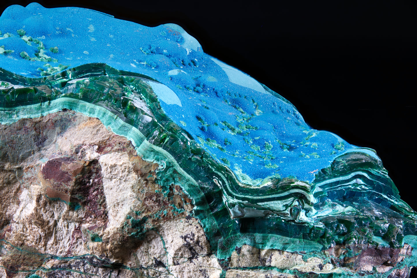 Cornetite with Gel Chrysocolla and Malachite