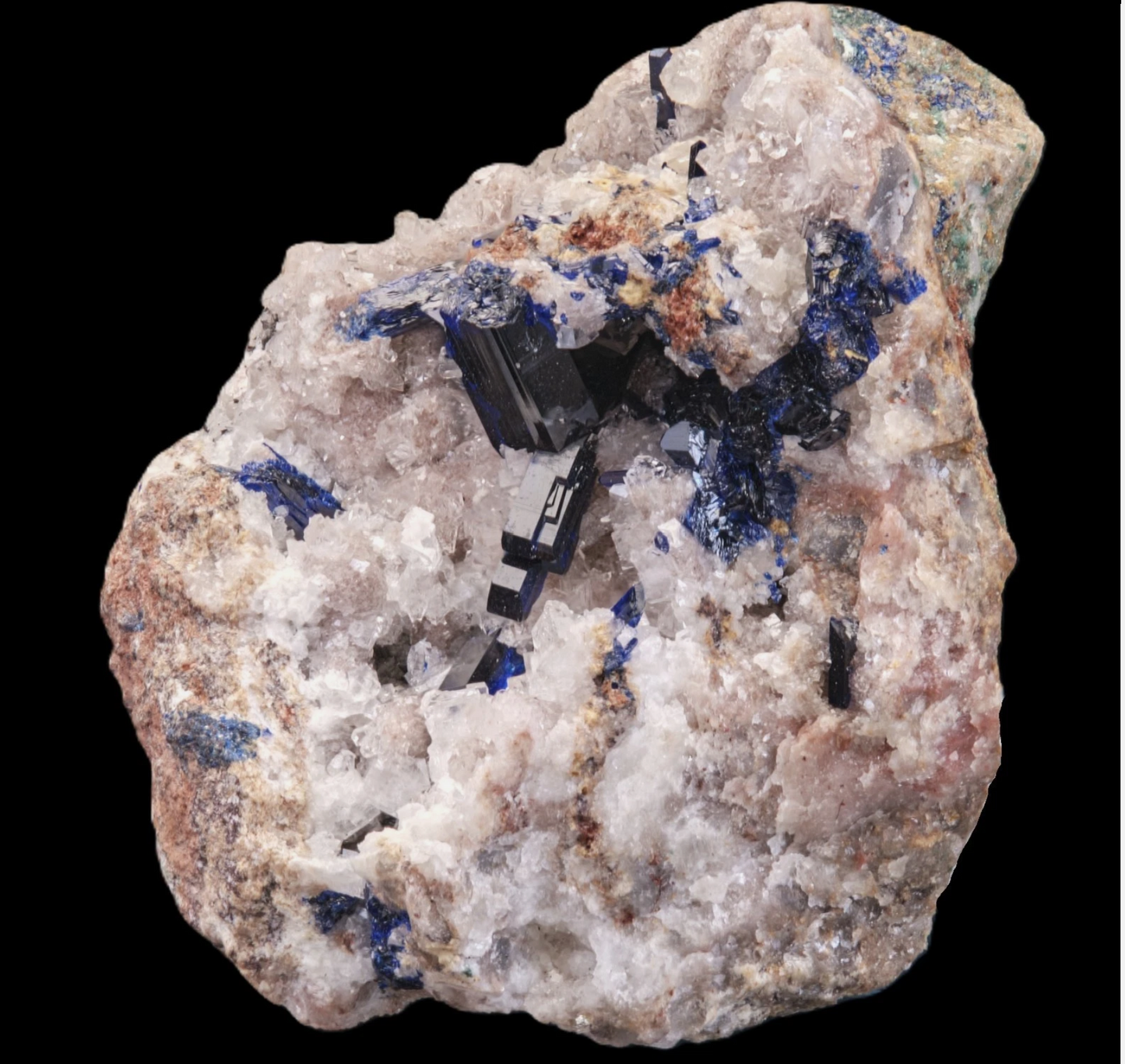 Azurite with Calcite