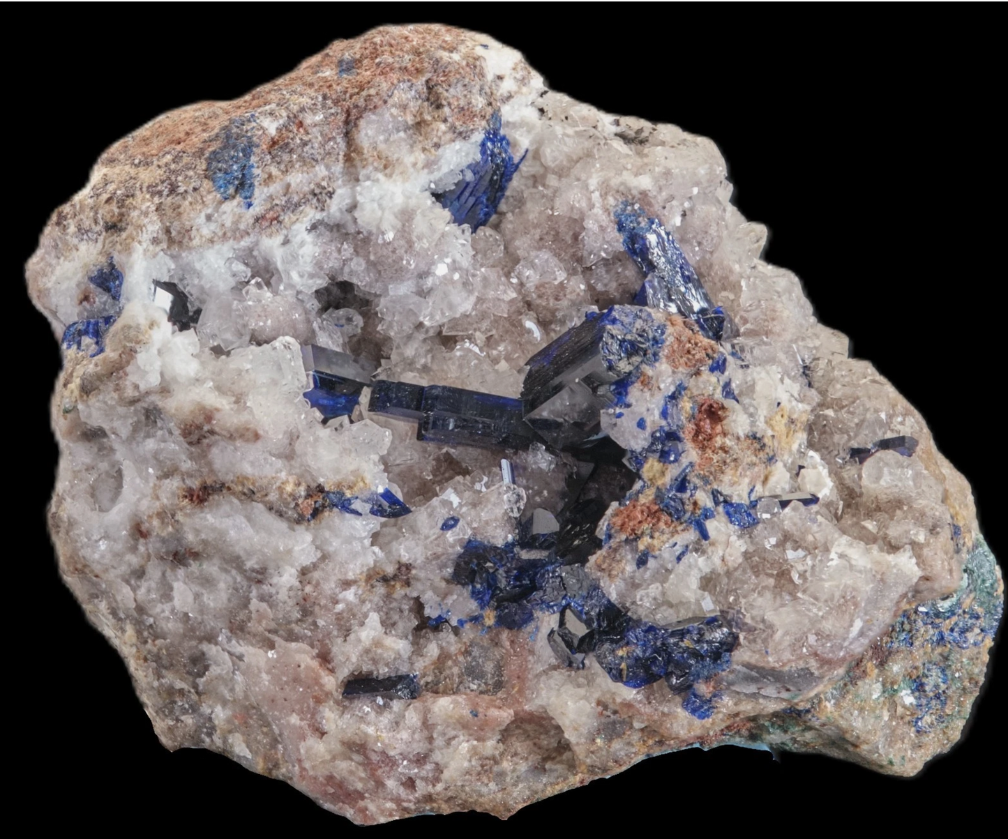 Azurite with Calcite