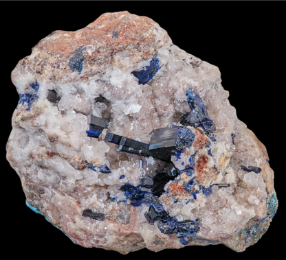 Azurite with Calcite