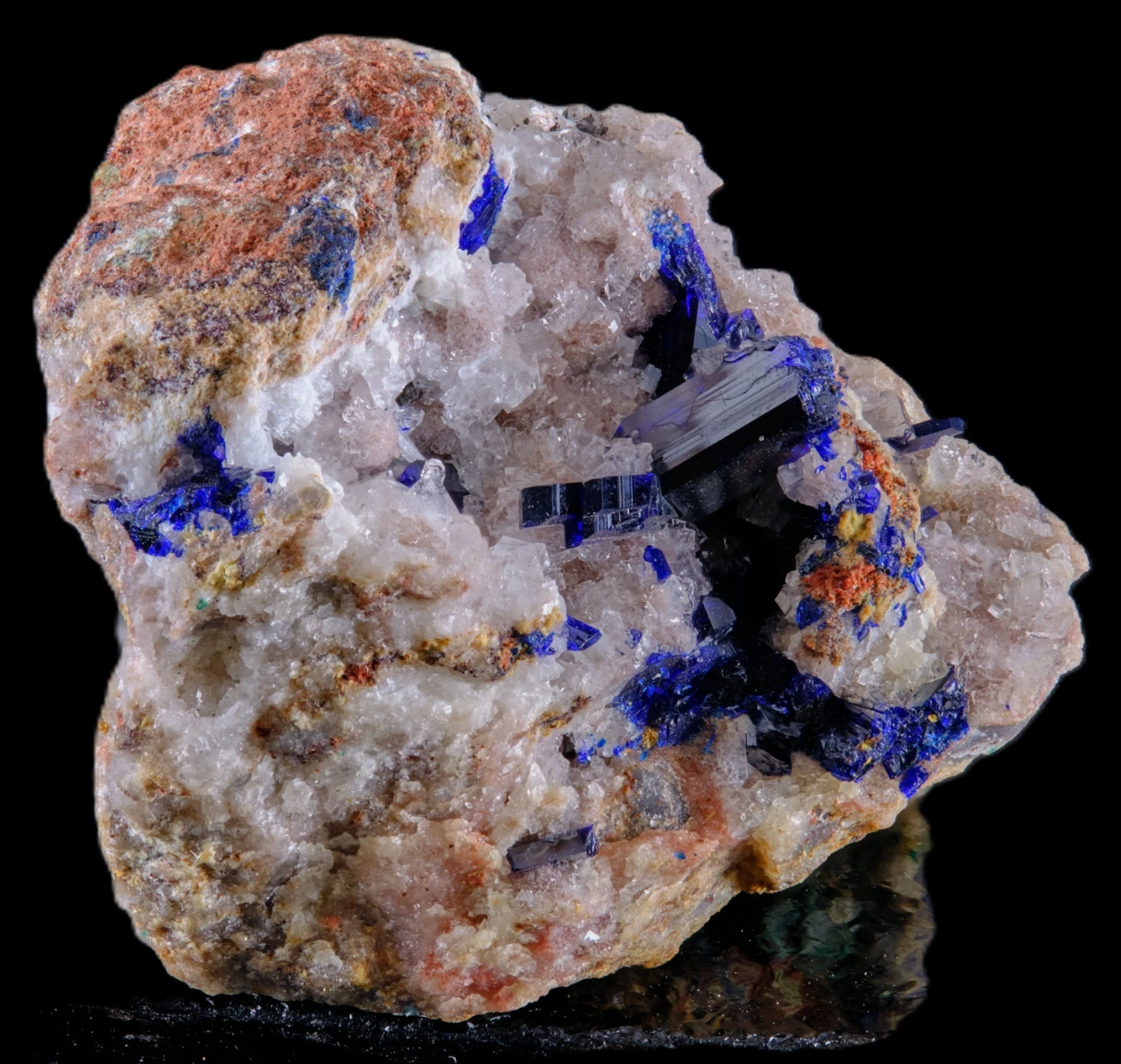 Azurite with Calcite