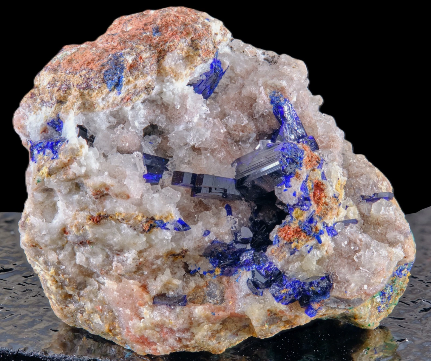Azurite with Calcite