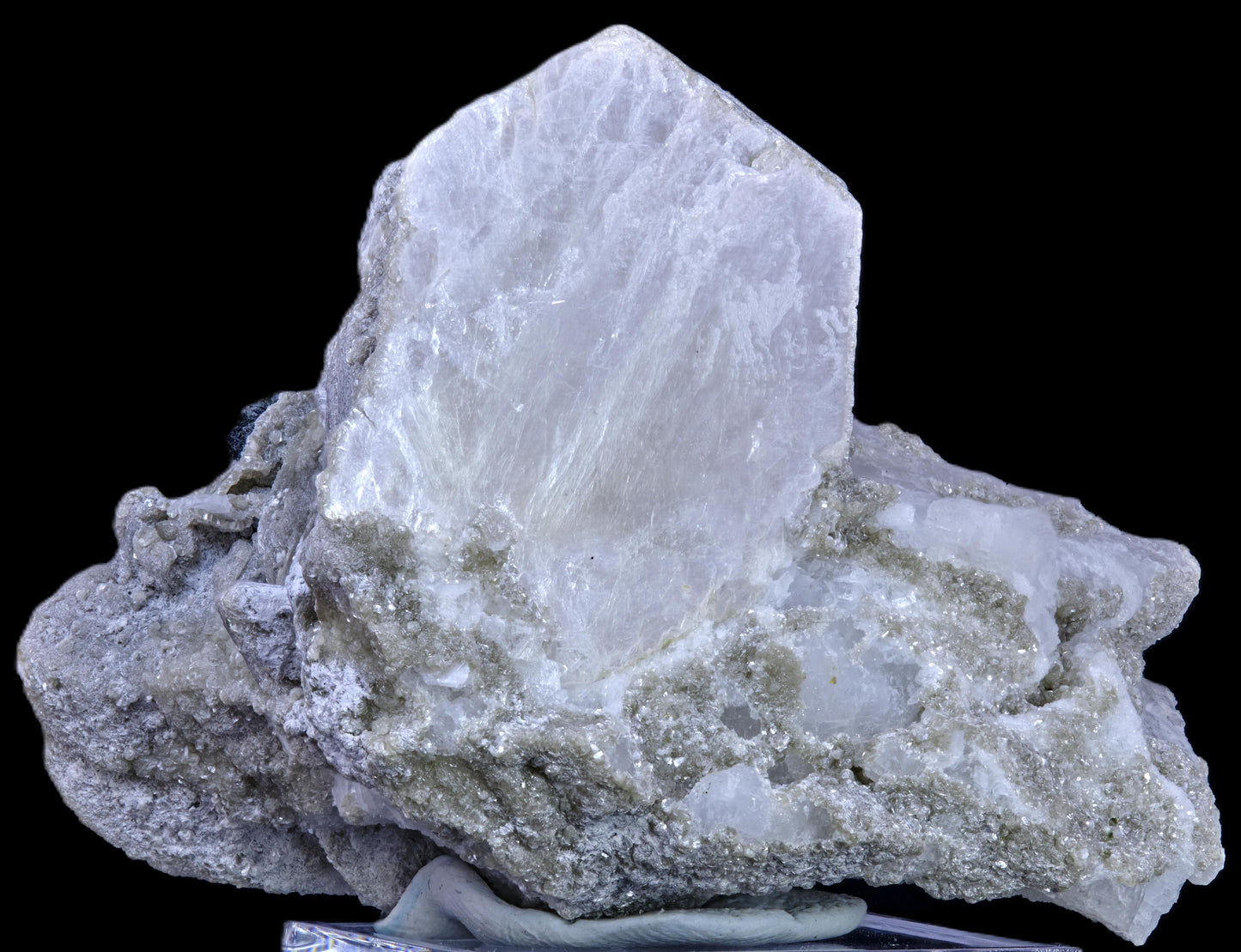 Tourmaline on Muscovite with Lepidolite and Albite