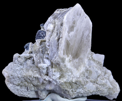 Tourmaline on Muscovite with Lepidolite and Albite