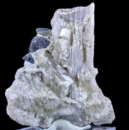 Tourmaline on Muscovite with Lepidolite and Albite