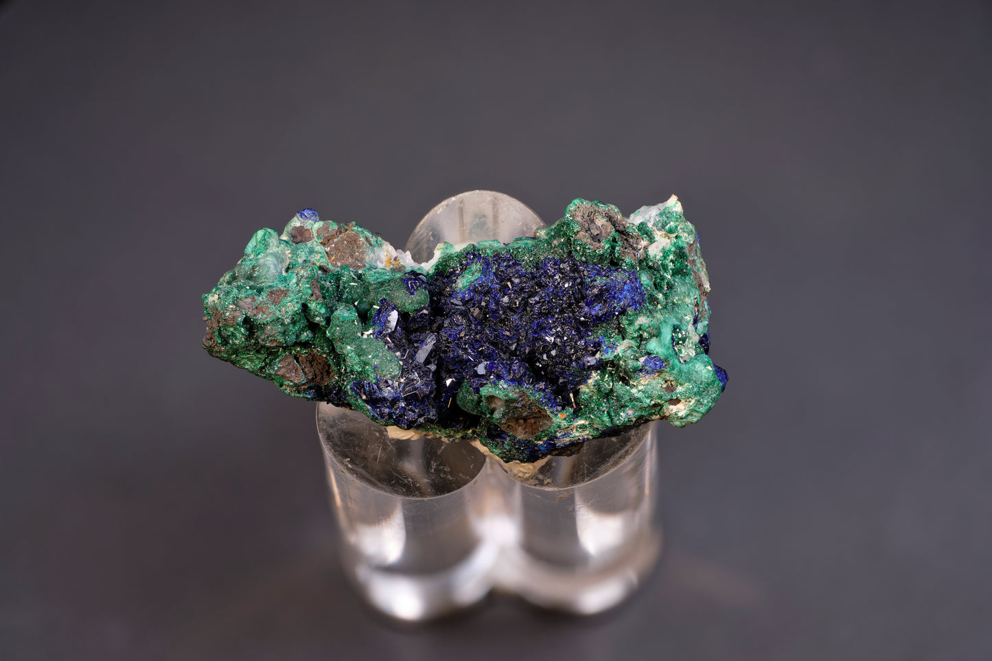 Azurite Crystals with Botryoidal Malachite