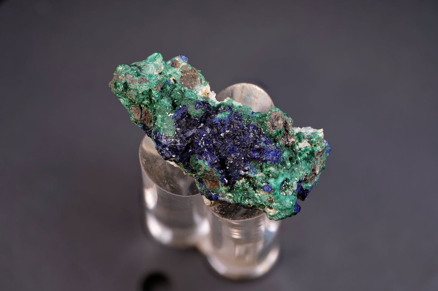 Azurite Crystals with Botryoidal Malachite