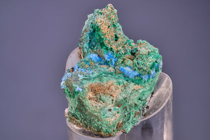 Spangolite, Cyanotrichite, and Malachite