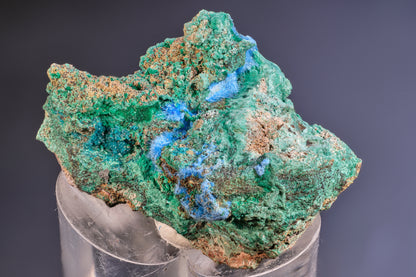 Spangolite, Cyanotrichite, and Malachite
