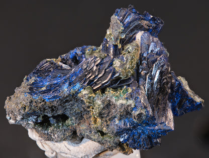 Azurite Crystal Cluster with Olivinite