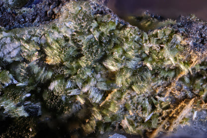 Azurite Crystal Cluster with Olivinite