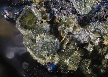 Azurite Crystal Cluster with Olivinite