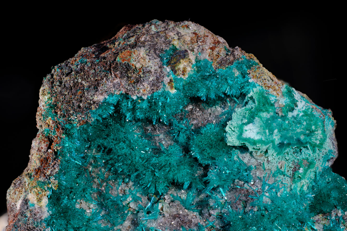Dioptase with Chrysocolla and Apophyllite