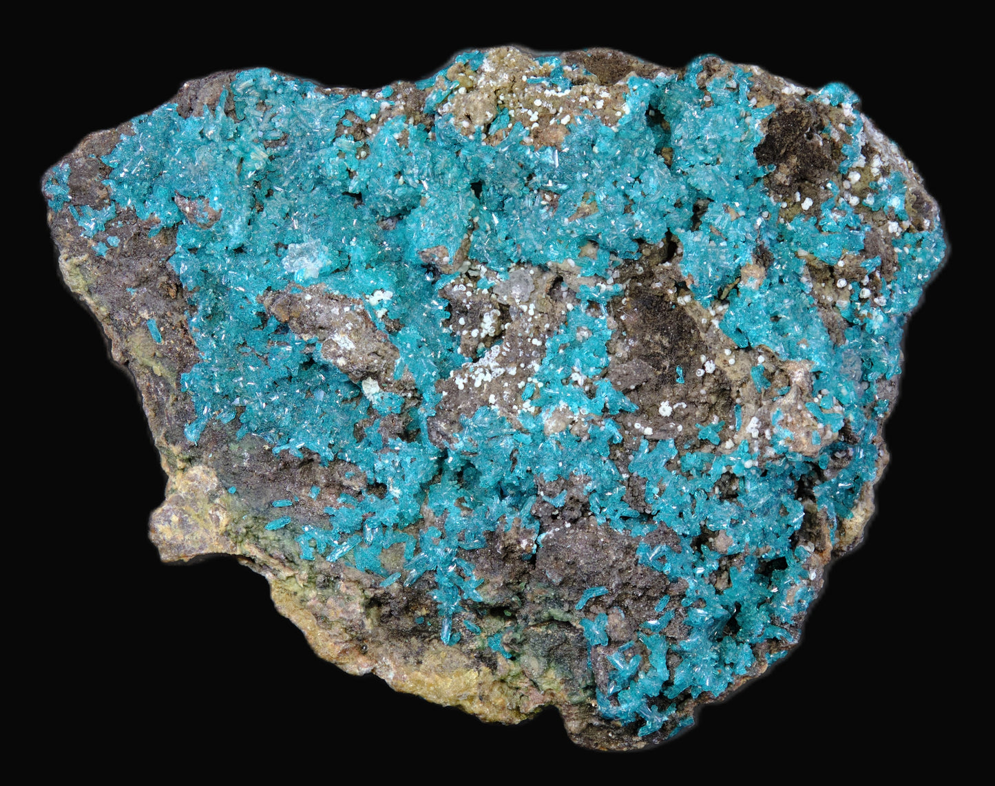 Dioptase with Chalcedony and Quartz