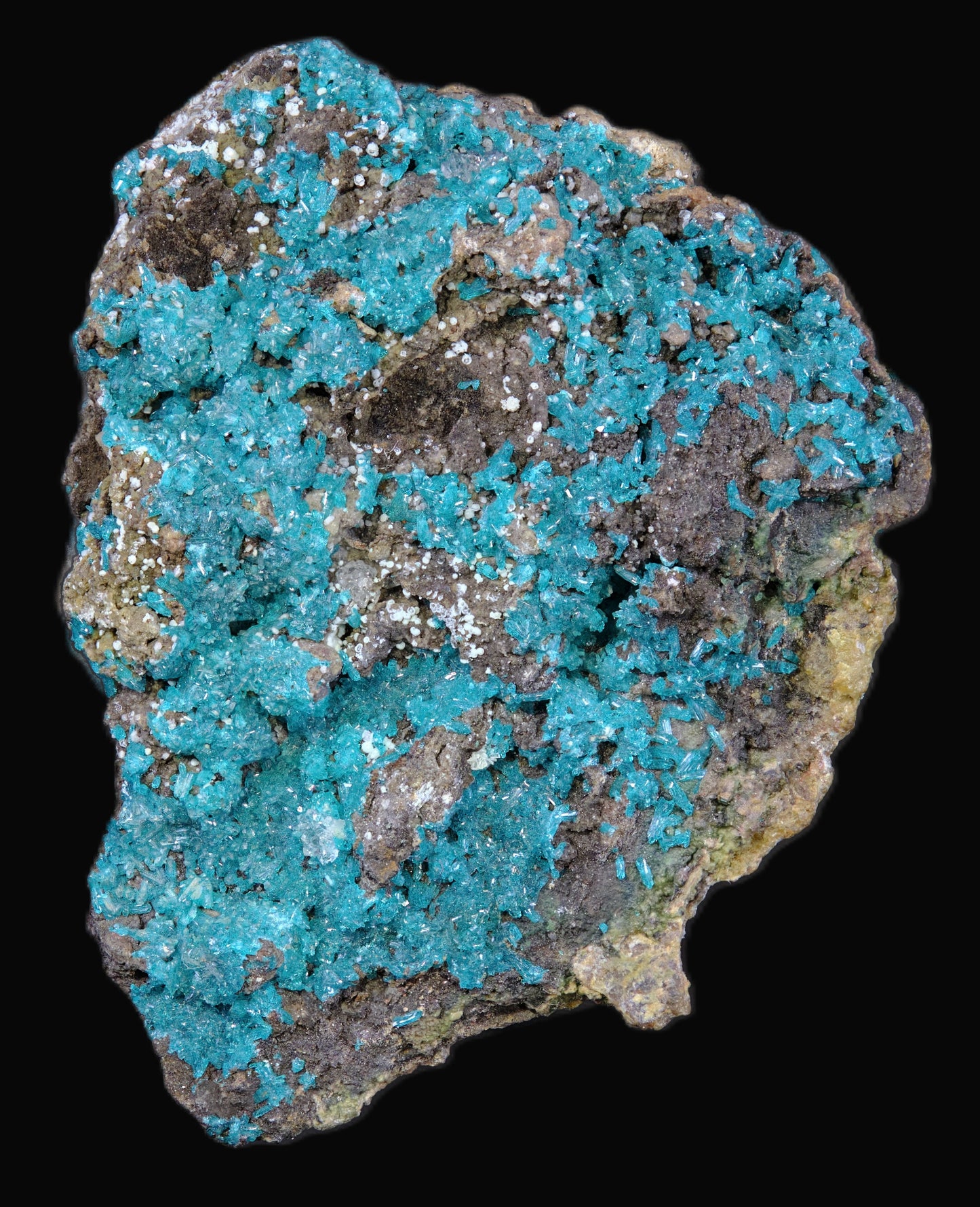 Dioptase with Chalcedony and Quartz