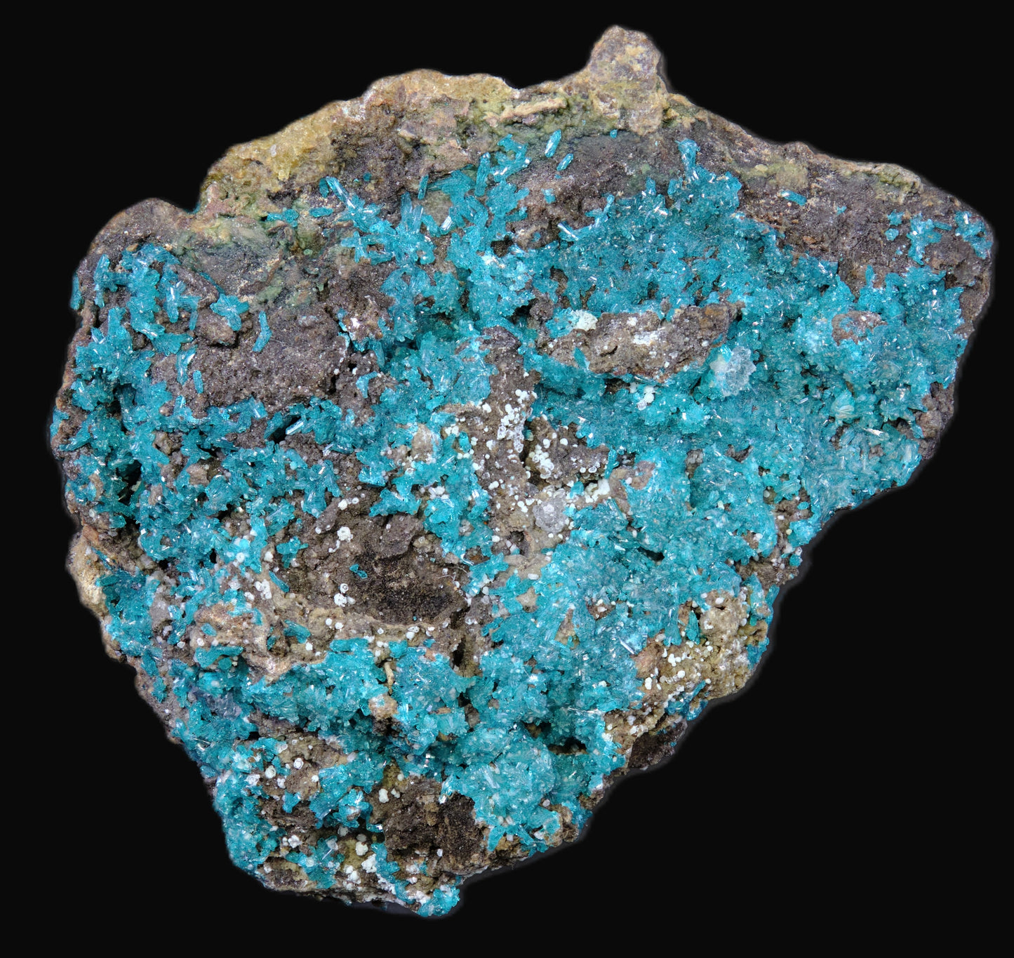 Dioptase with Chalcedony and Quartz