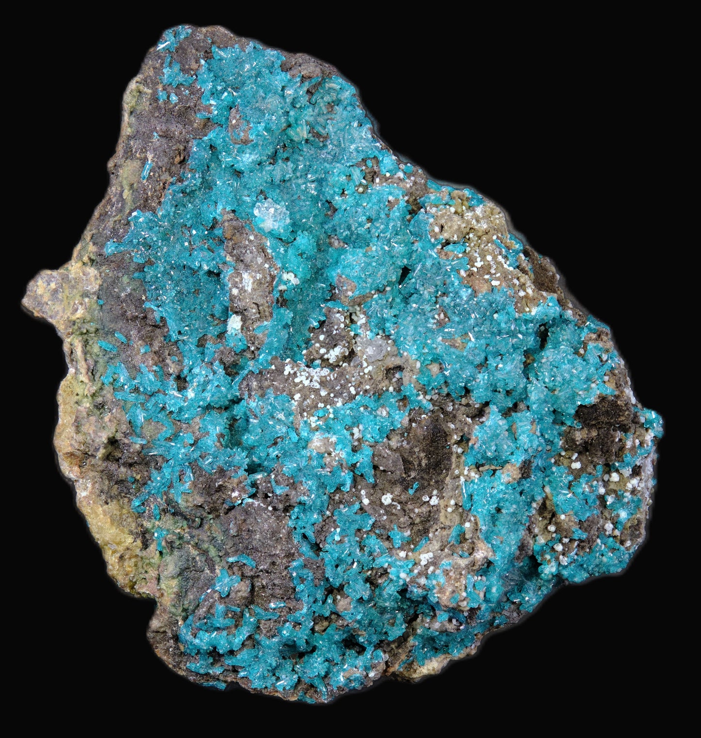 Dioptase with Chalcedony and Quartz