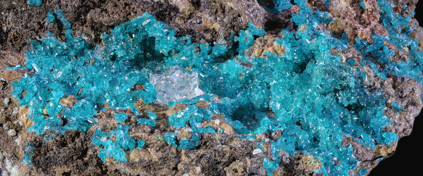 Dioptase with Chalcedony and Quartz