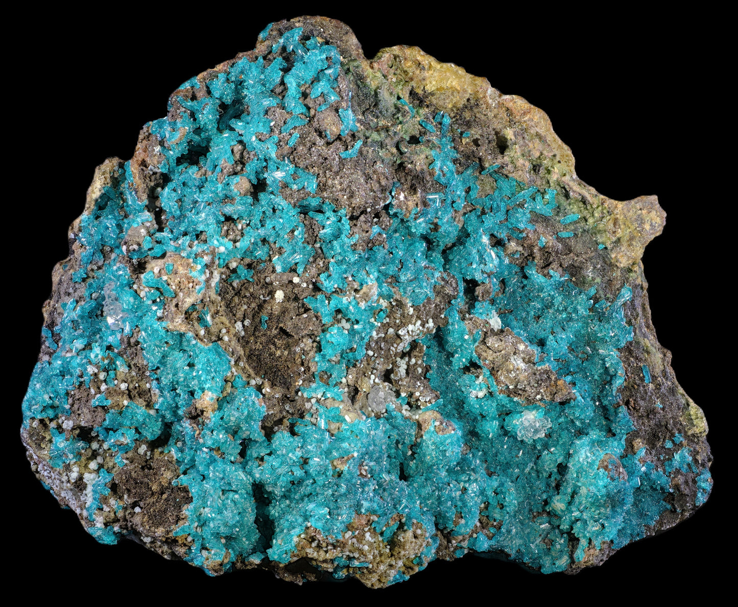 Dioptase with Chalcedony and Quartz