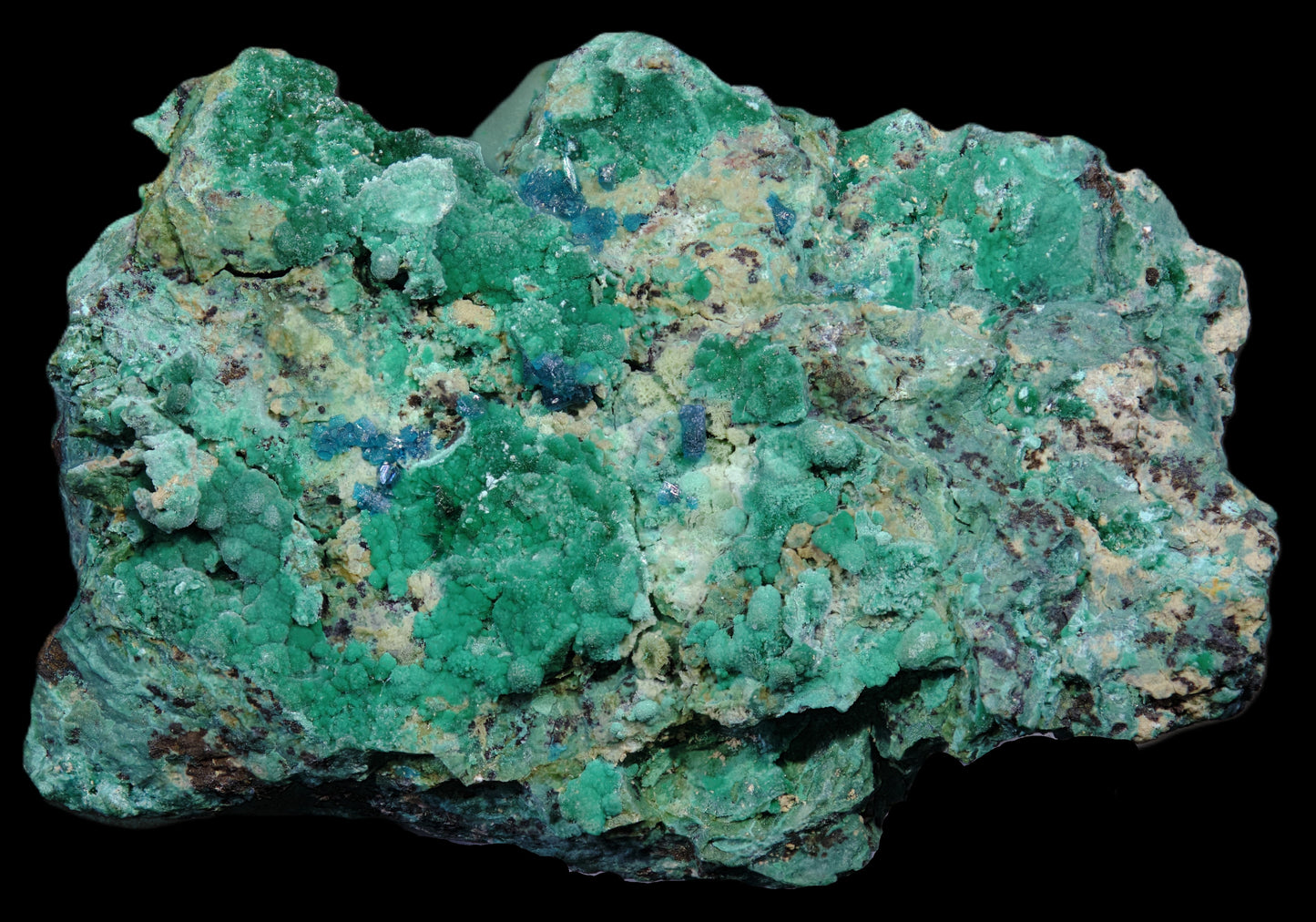 Spangolite with Malachite