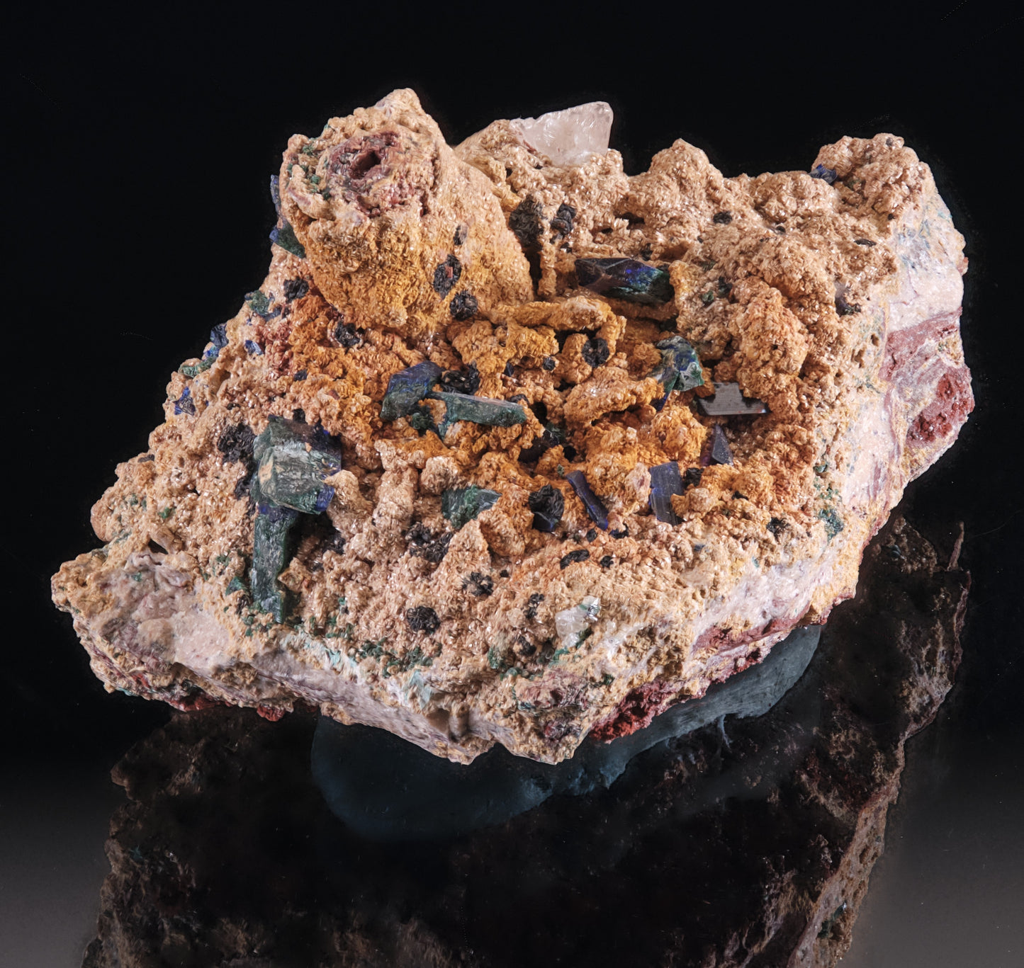 Azurite Crystals with Botryoidal Malachite