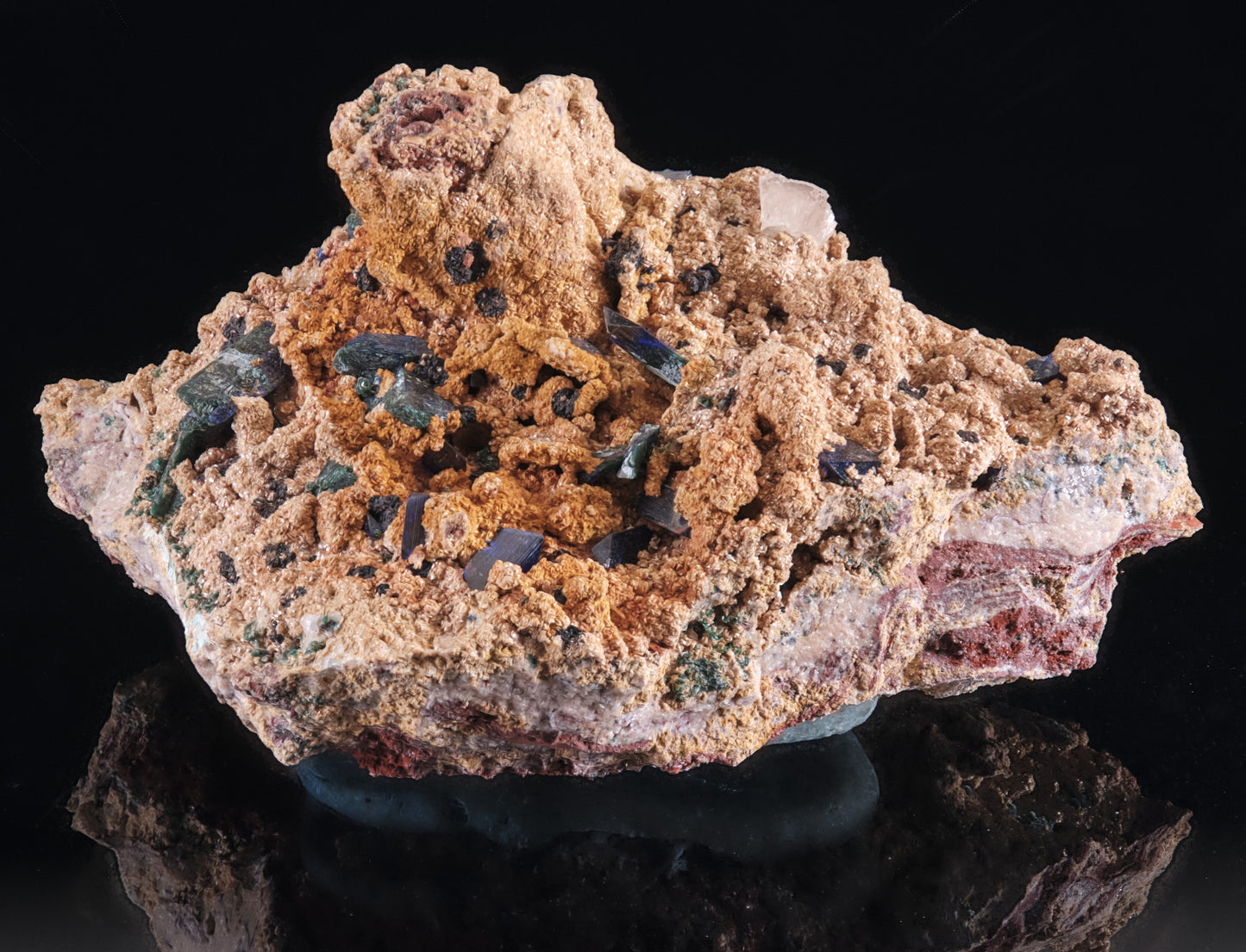 Azurite Crystals with Botryoidal Malachite