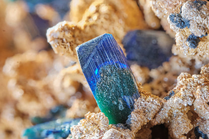 Azurite Crystals with Botryoidal Malachite