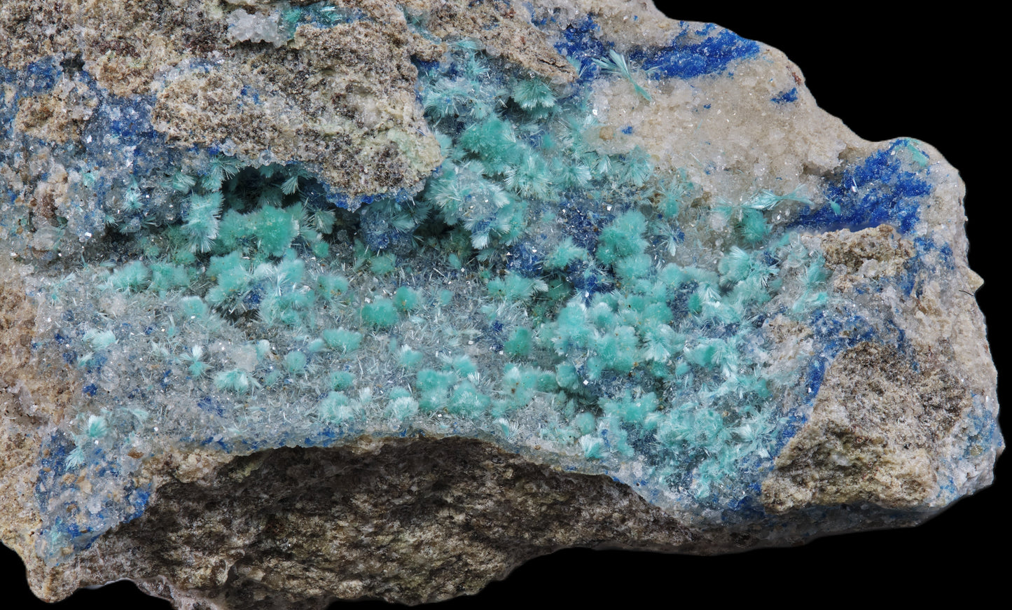 Dioptase with Kinoite and Apophyllite