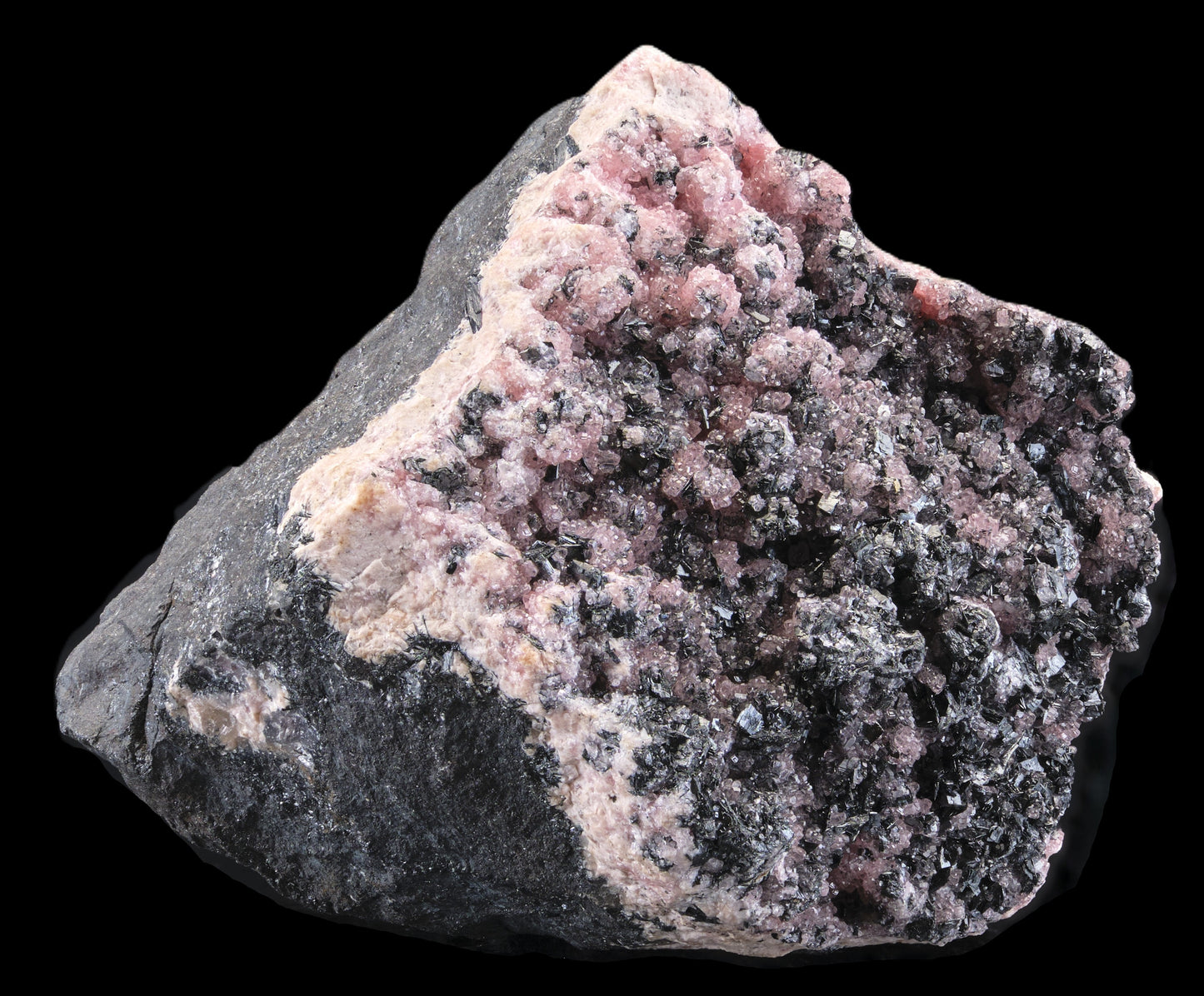 Rhodochrosite on Manganite