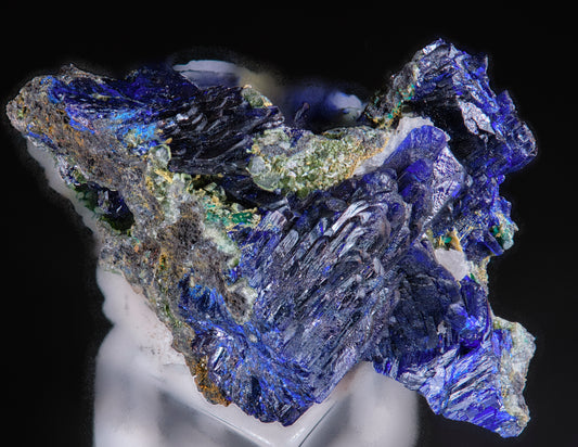 Azurite Crystal Cluster with Olivinite