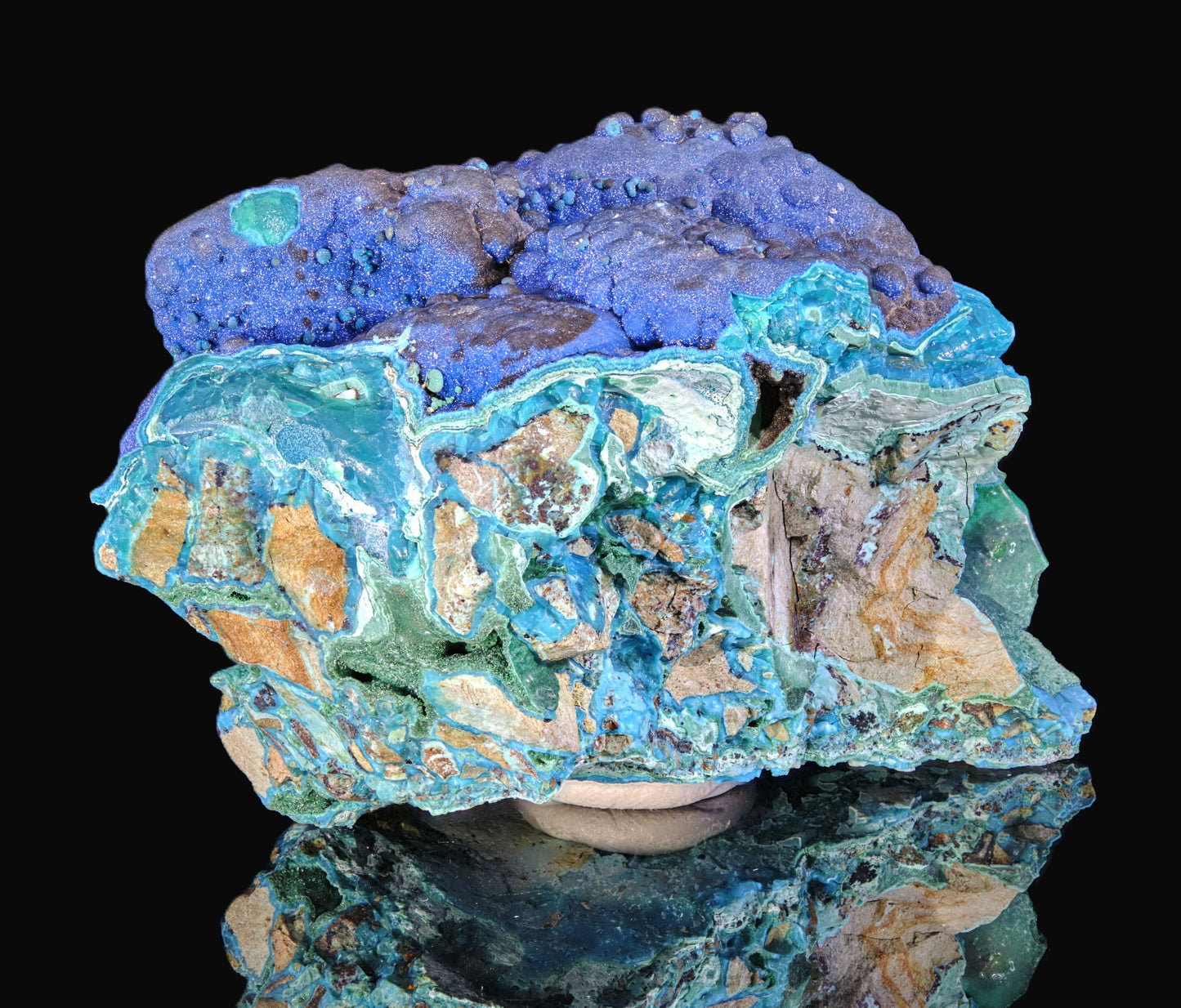 Cornetite with Chrysocolla and Malachite