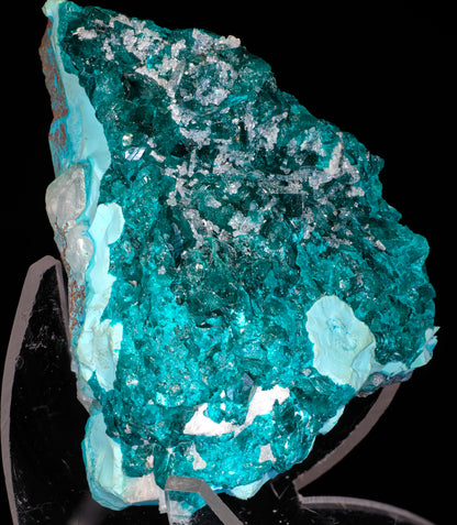Dioptase with Plancheite and Drusy Quartz