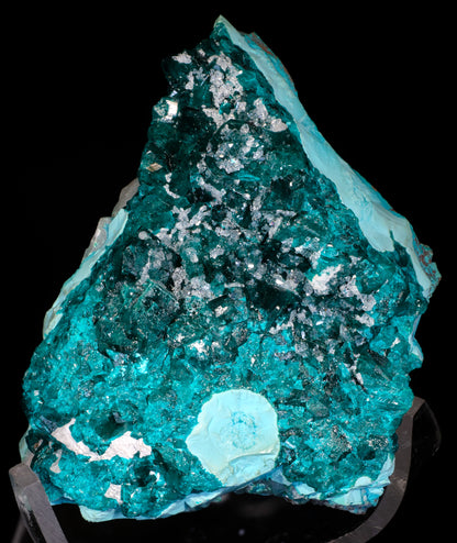 Dioptase with Plancheite and Drusy Quartz